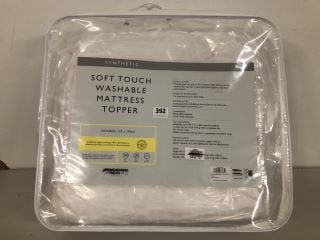 JOHN LEWIS & PARTNERS SYNTHETIC SOFT TOUCH WASHABLE MATTRESS TOPPER 135 X 190CM