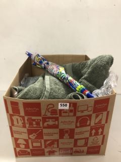 BOX OF ASSORTED ITEMS INC JOHN LEWIS & PARTNERS BATH TOWEL