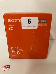 SONY E-MOUNT INTERCHANGEABLE LENS - MODEL SEL11F18 - RRP £357