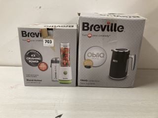 3X ASSORTED ITEMS INCL. BREVILLE OBLIQ COLLECTION BLACK JUG KETTLE