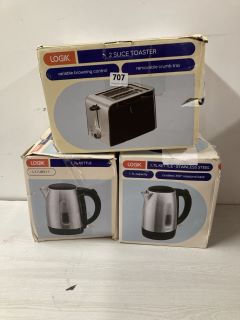 3X ASSORTED ITEMS INCL. LOGIK 2-SLICE TOASTER