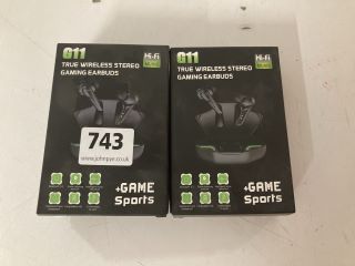 2 X G11 TRUE WIRELESS STEREO GAMING EARBUDS