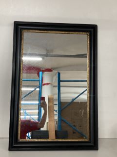 BLACK WOOD FRAMED WALL MIRROR