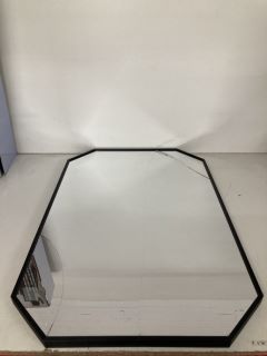 BLACK FRAMED WALL MIRROR (GLASS DAMAGED)