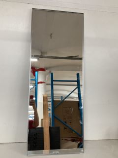 SILVER FRAMED WALL MIRROR (GLASS DAMAGED)