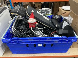 A LARGE BOX OF CABLES AND CHARGERS ETC