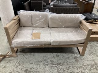 JOHN LEWIS ST IVES TWO SEATER WOODEN SOFA WITH CUSHIONS RRP £523