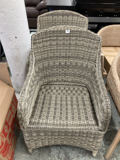 PAIR OF JOHN LEWIS DANTE DELUXE WICKER GARDEN CHAIRS RRP £346