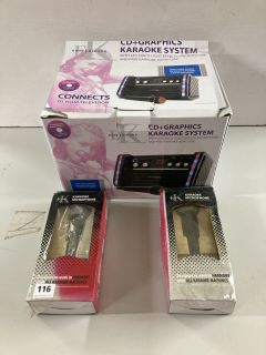 CD+GRAPHICS KARAOKE SYSTEM AND 2 X KARAOKE MICROPHONES