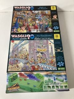 2 X 1000 PIECE JIGSAWS AND A RACING GAME