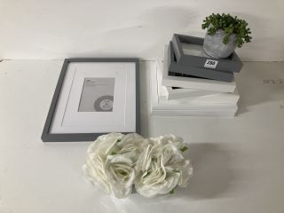 HOMEWARES TO INCLUDE ARTIFICIAL FLOWERS AND PICTURE FRAMES