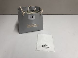 A BOXED PAIR OF VIVIENNE WESTWOOD EARRINGS AND A BOXED WESTWOOD CHAIN