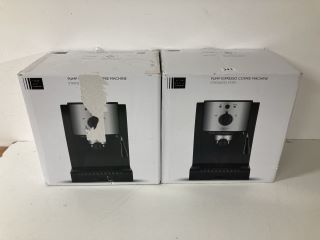 2 X JOHN LEWIS PUMP ESPRESSO COFFEE MACHINES