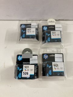 4 PACKS OF HP 901 PRINTER INKS