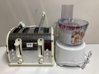 FOUR SLICE TOASTER AND A FOOD PROCESSOR