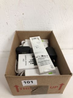 BOX OF ASSORTED ITEMS INC SAMSUNG 25W POWER ADAPTER