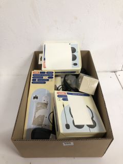 BOX OF ASSORTED ITEMS INC HEADSETS