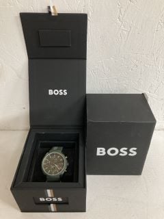 BOSS GREEN-PLATED CHRONOGRAPH WATCH WITH SILICONE STRAP