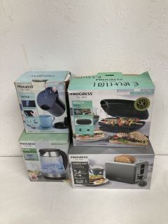 4 X PROGRESS KITCHEN ITEMS INC 2 SLICE TOASTER