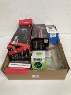 BOX OF ASSORTED ITEMS INC AUDEW CORDLESS VACUUM CLEANER