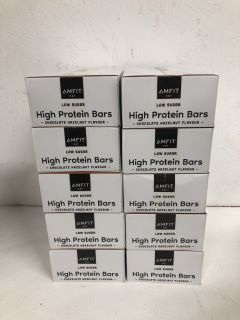 10 X AMFIT LOW SUGAR HIGH PROTEIN BARS CHOCOLATE HAZELNUT FLAVOUR (BBE 05.07.2024)