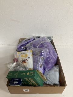 BOX OF ASSORTED ITEMS INC EARTH RATED POOP BAGS