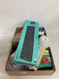 BOX OF ASSORTED ITEMS INC LOGITECH MK270 KEYBOARD