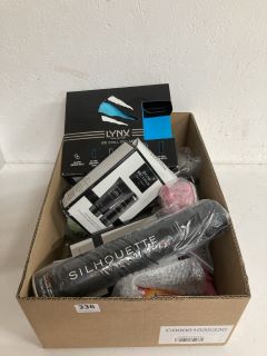 BOX OF ASSORTED ITEMS INC LYNX ICE CHILL GYM SET