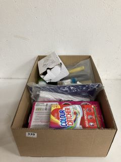 BOX OF ASSORTED ITEMS INC COLOUR CATCHER MAX PROTECT