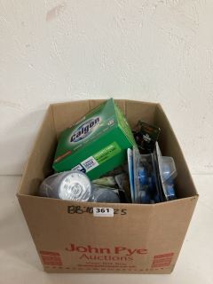 BOX OF ASSORTED ITEMS INC CALGON