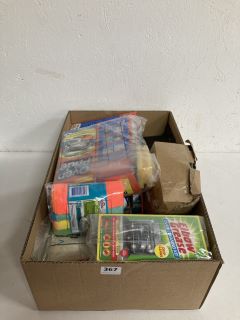 BOX OF ASSORTED ITEMS INC ELBOW GREASE OVEN CLEANING KIT