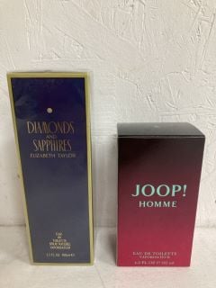 2 X EAU DE TOILETTE VAPORISATEUR, JOOP! HOMME & DIAMONDS AND SAPPHIRES ELIZABETH TAYLOR