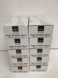 10 X AMFIT LOW SUGAR HIGH PROTEIN BARS CHOCOLATE HAZELNUT FLAVOUR (BBE 19/09/24)