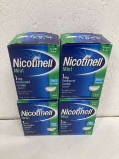 4 X NICOTINELL MINT 1MG COMPRESSED LOZENGE 144 LOZENGES (EXPIRY DATE 10/2024)