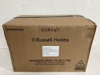 RUSSELL HOBBS MIDNIGHT BUILT IN 20 LITER DARK STEEL TOUCH CONTROL DIGITAL MICROWAVE WITH GRILL RRP:£ 179