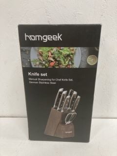 HOMGEEK KNIFE SET MANUAL SHARPENING FOR CHEF KNIFE SET, GERMAN STAINLESS STEEL (18+ ID REQUIRED)