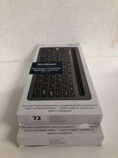 2 X SANDSTROM MULTI-DEVICE RECHARGEABLE BLUETOOTH KEYBOARD