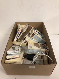 BOX OF ASSORTED ITEMS INC USB C CARD READER