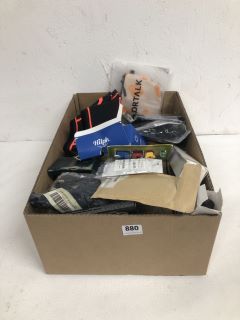 BOX OF ASSORTED ITEMS INC HOT + COLD THERAPEUTIC