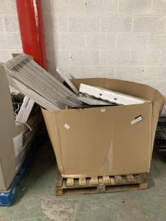 PALLET OF ITEMS INC GREY VINYL FLOORING WITH UNDERLAY & HOTPOINT INDUCTION HOB MODEL NO: TB3977 BF