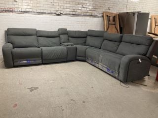 ELECTRIC RECLINABLE CORNER GREY FABRIC SOFA