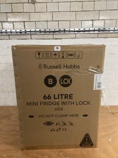 RUSSELL HOBBS 66 LITRE MINI FRIDGE WITH LOCK MODEL NO: RH67TTLFOE1B