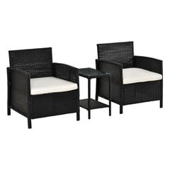 OUTSUNNY 2 SEATER FURNITURE SET 860-086 BLACK