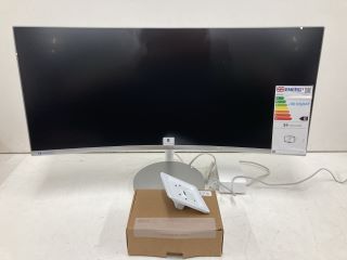 SAMSUNG 34" CURVED MONITOR MODEL: C34J791W (NO DISPLAY, WITH STAND, WITH BOX)