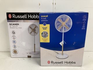 2 X RUSSELL HOBBS SCANDI 16" PEDESTAL FAN