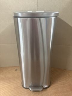 SILVER RUBBISH BIN