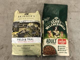 2 X DOG FOOD INC SKINNERS ADULT WORKING DOG