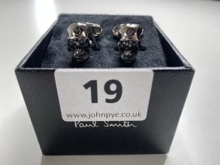 PAUL SMITH MEN'S CUFFLINK SKULL. MADE FROM: 70 COPPER 30 ZINC WITH 100% STONE PLATED. RRP: £100