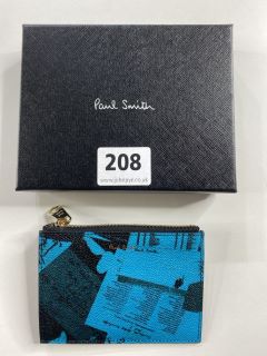 PAUL SMITH MEN'S WALLET ZIP CC SHOW COLL. MADE FROM: 100% SHEEP LEATHER. RRP: £190