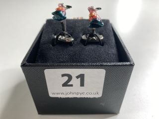 PAUL SMITH MEN'S CUFFLINK RABBIT ON BIKE. MADE FROM: 70 COPPER 30 ZINC WITH 100% ENAMEL PLATED. RRP: £100